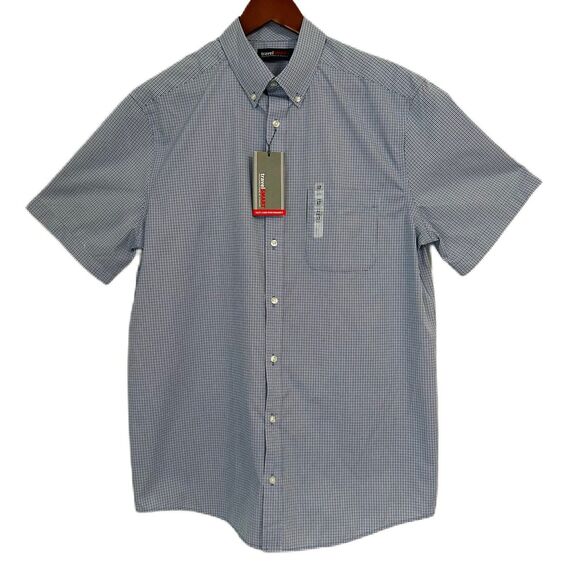 Roundtree & York ButtonUp Shirt Men L Tall Travel Smart Plaid Office Classic NWT - Picture 1 of 15